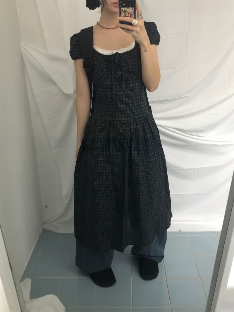 Vintage Mori Checkered Dress