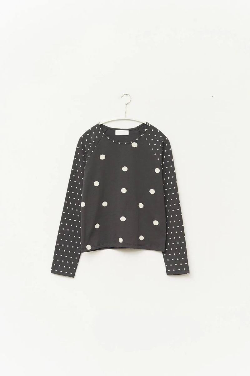 (W) Greek Dot Raglan Top