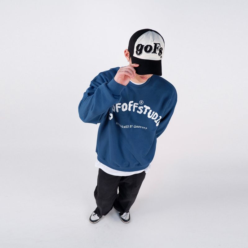 GOOFOFF LOGO SWEAT SHIRT - ( Deep blue )