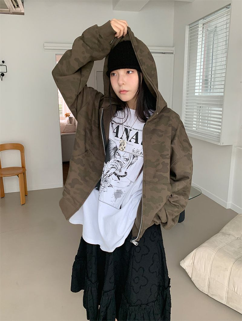 CAMO 2WAY SWEAT HOODIE (2C)