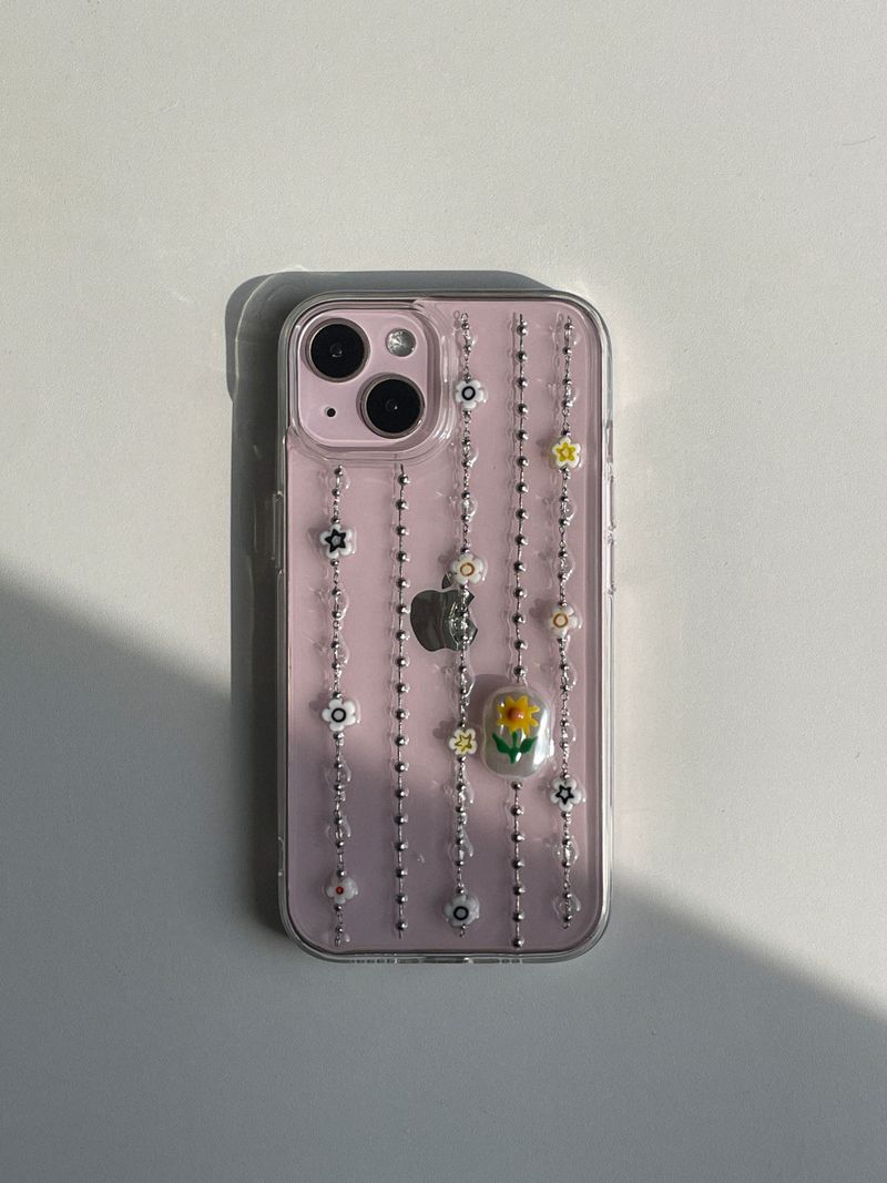 [MADE] Chain sunflower flower resin cell phone case