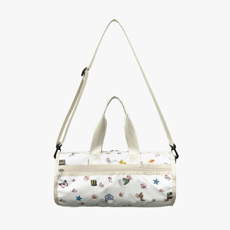 Floral Monogram Cylinder Bag Ivory