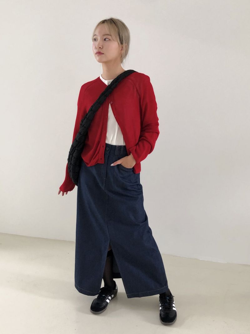 Picnic denim long skirt 