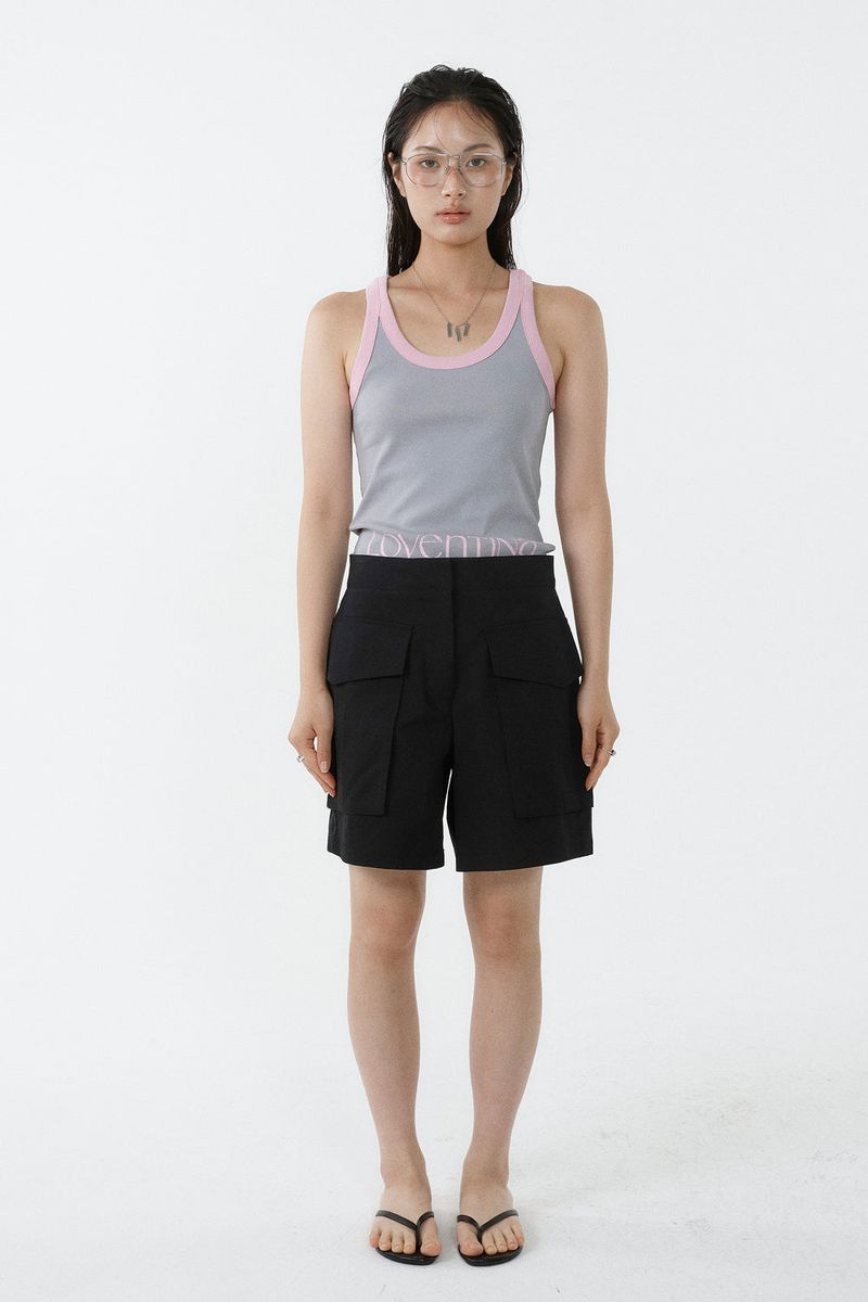 BIG POCKET 4-LENGTH PANTS_BLACK