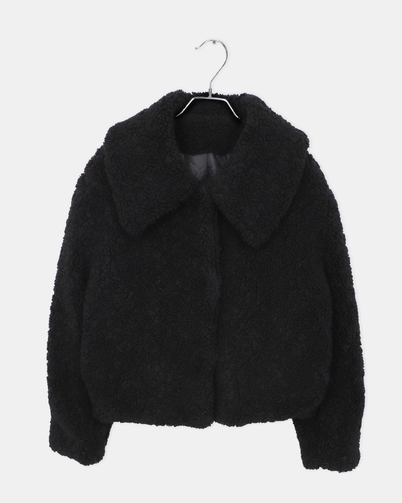Neyu Collar Sherpa Quilted Fur Half Jacket
