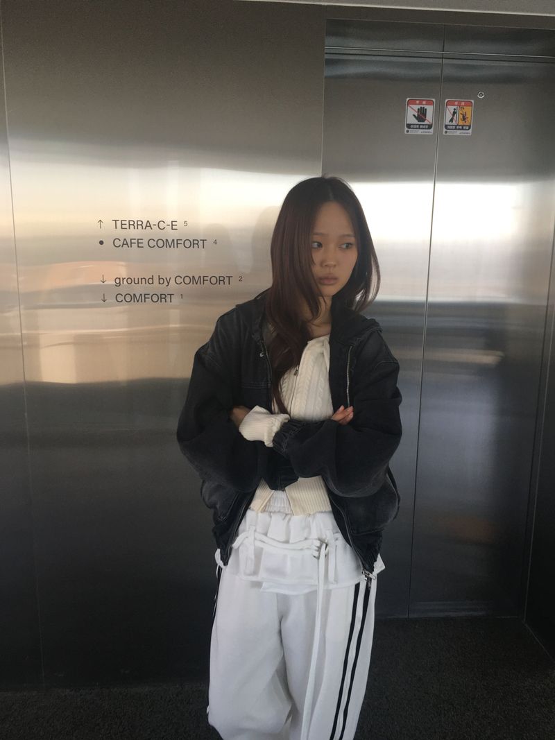 Denim hood jacket