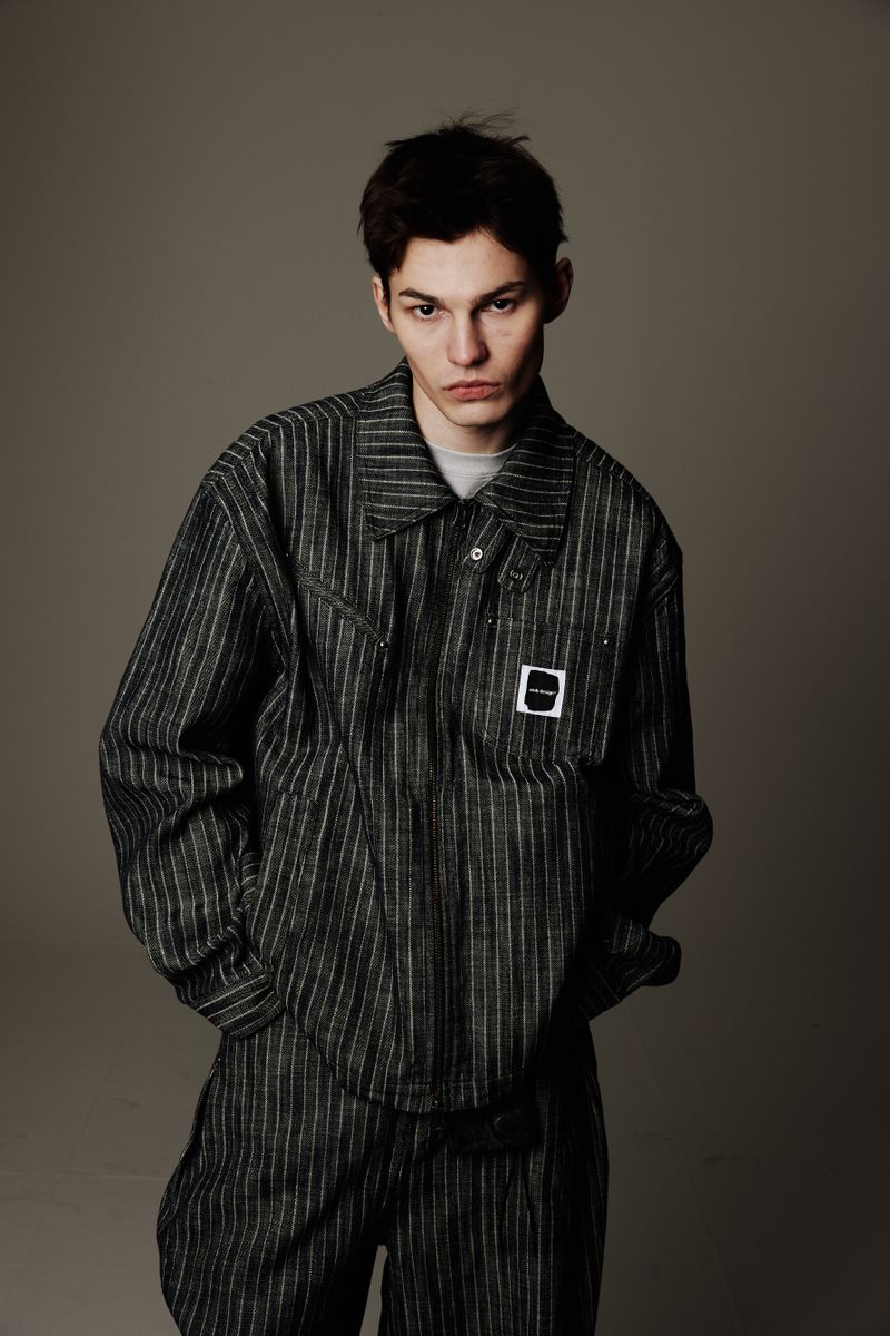 Herringbone Stripe Denim Jacket