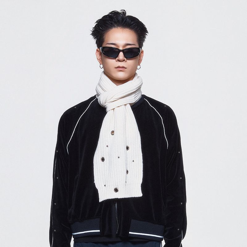 (DUC) Eyelet Stud Muffler White