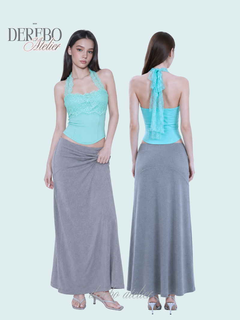 Tinkerbell Mint Lace Halter Neck Top
