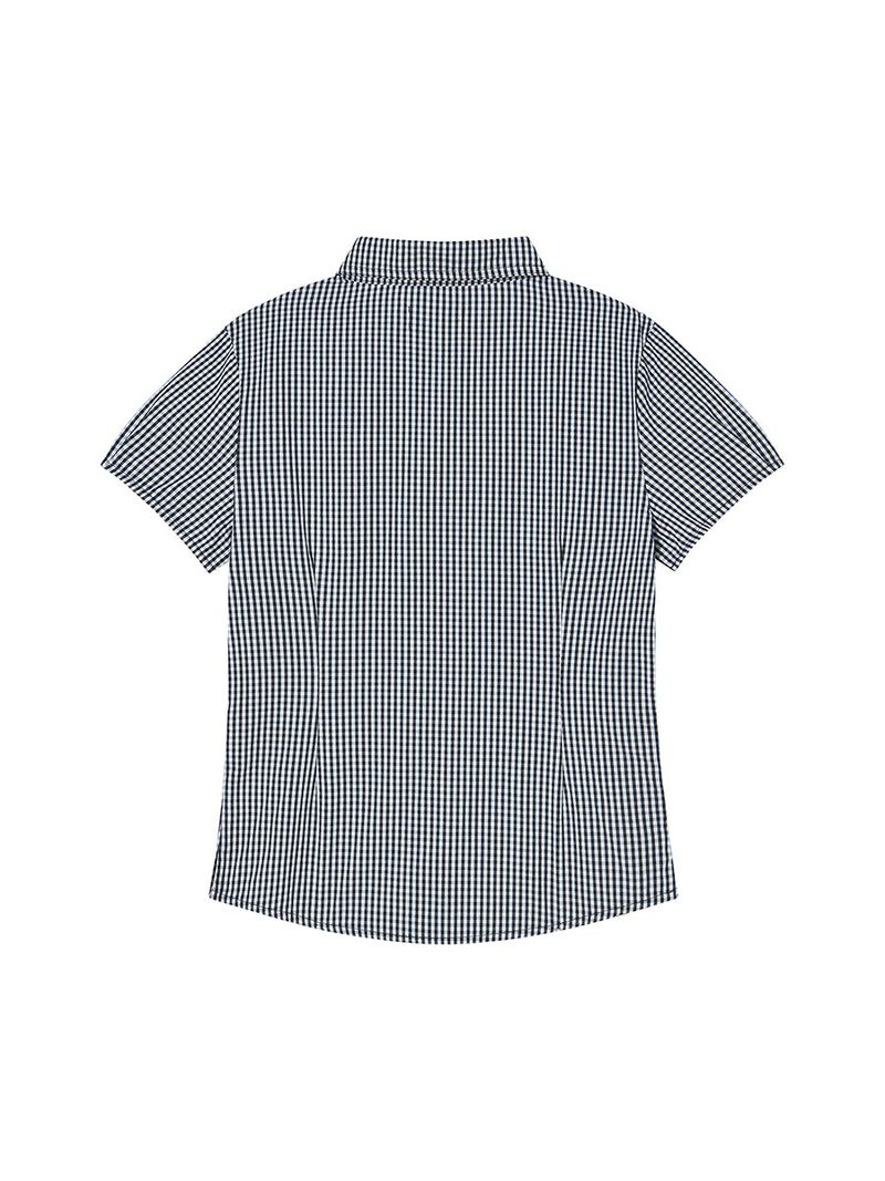 CHECK BLOUSE NAVY