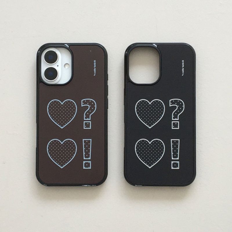 Polka Dot Heart Brown Epoxy Bumper Case
