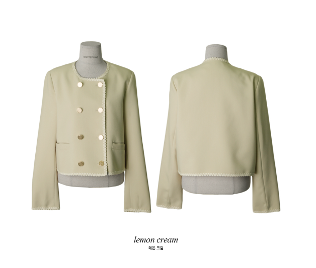 [SHOPPERMADE] Wave Line Double Button Jacket (3color)