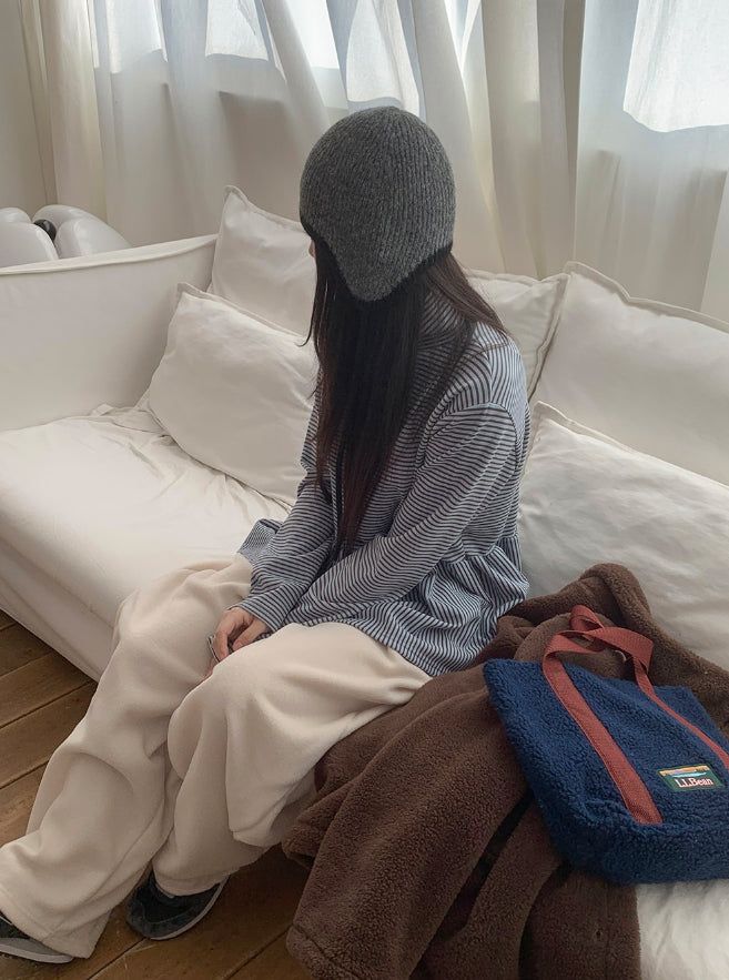 BAON（バオン）の「Kitto Wool Color Matching Earflap Knit Beanie（Hats）」