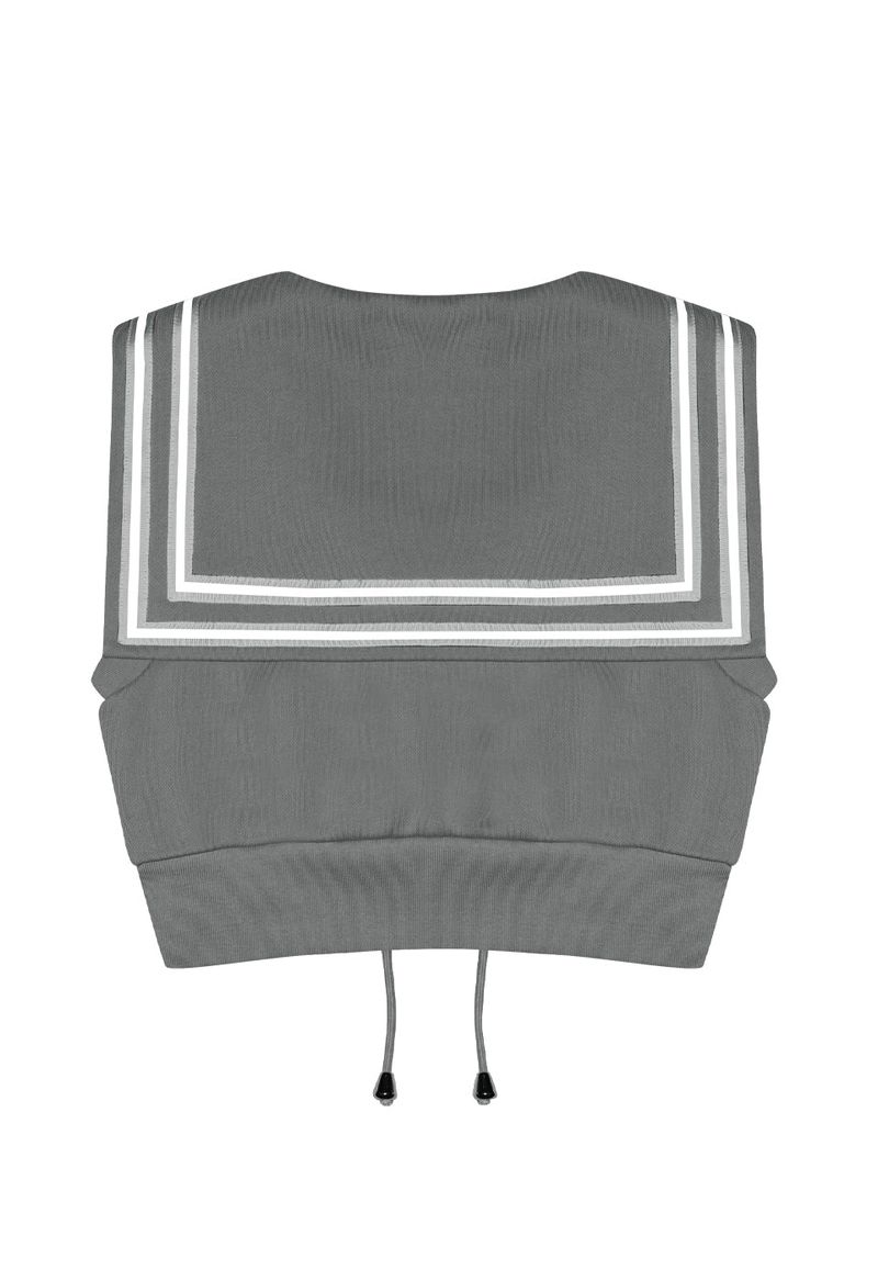 RIBBON SAILOR VEST (GRAY)