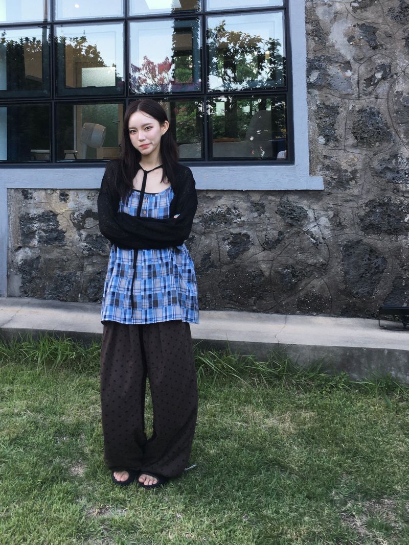 Meadow Check Button Blouse (2c)