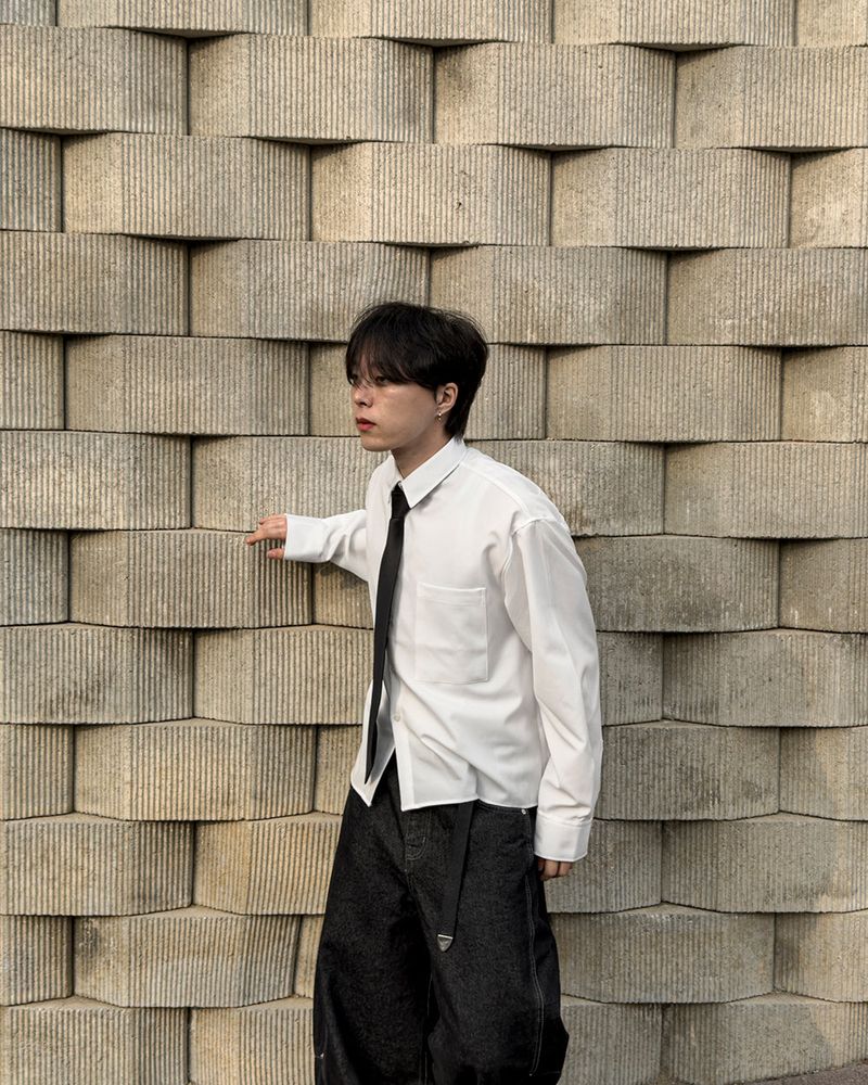 Aon Basic Cropped Shirt