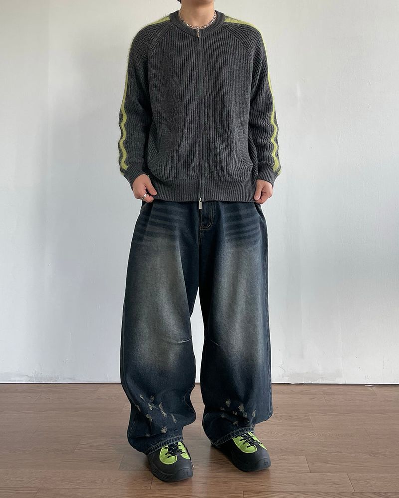 Kade Line Knit Zip-up