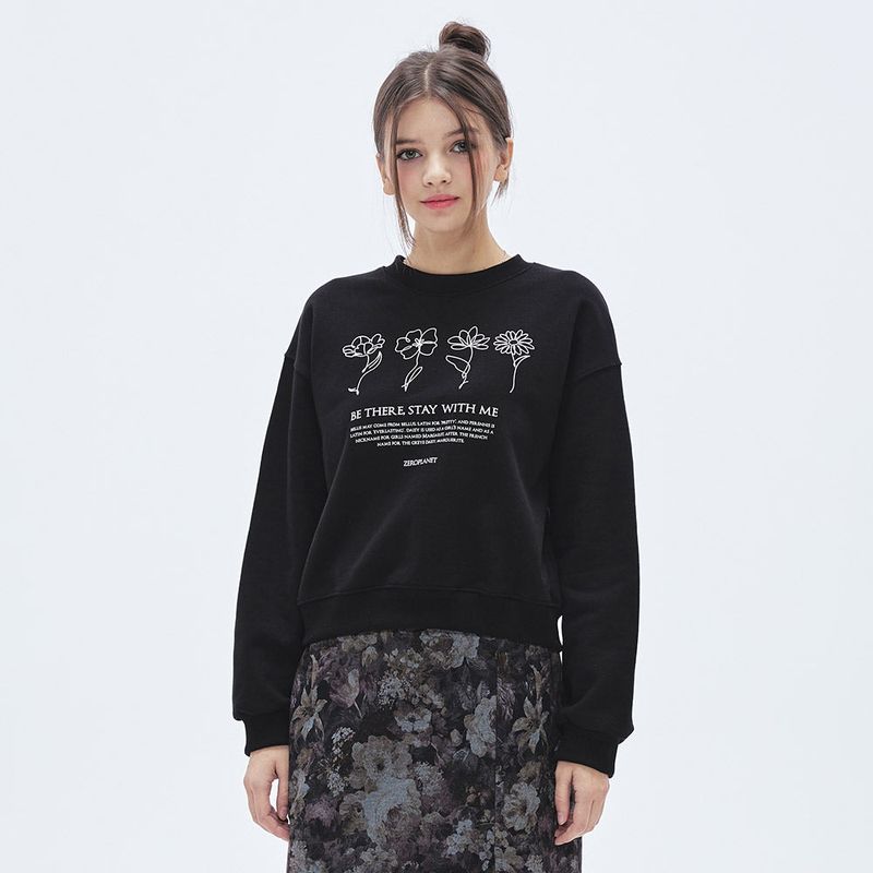 ZEROPLANET（ゼロプラネット）の「フラワーハンドグランピックスウェット/Flower Hand Graphic Sweatshirt [BLACK]（Tops）」