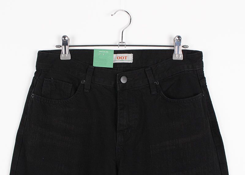 DEEP BLACK LOW WIDE PANTS