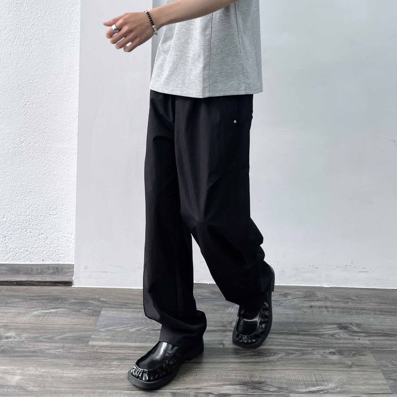 Side-Studded Structural Wide Pants
