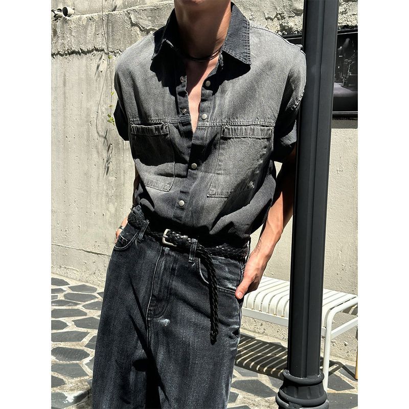 LAURANT（ロラン）の「[S/S] リベットバーシュハーフデニムシャツ (2color)（トップス）」