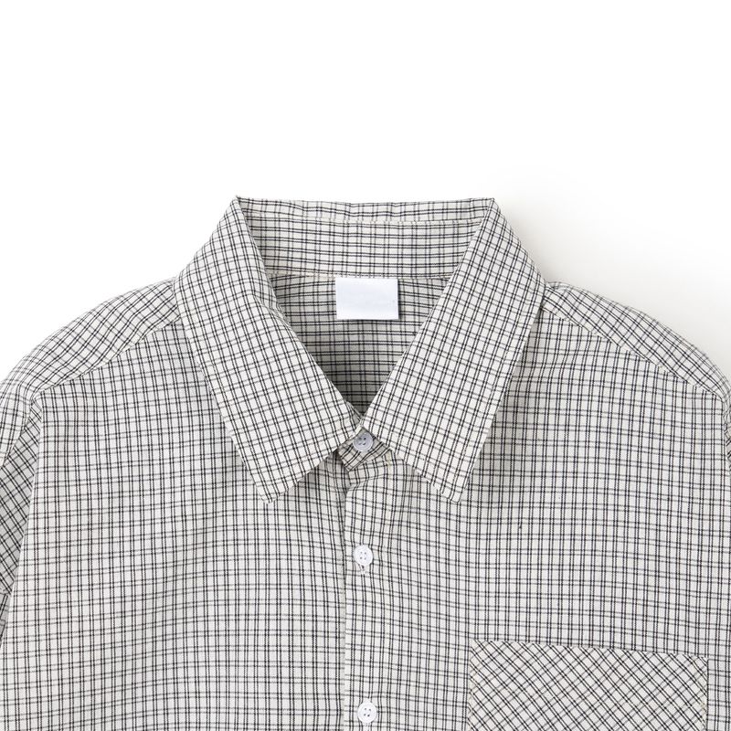 Cropped check shirt 2COLOR