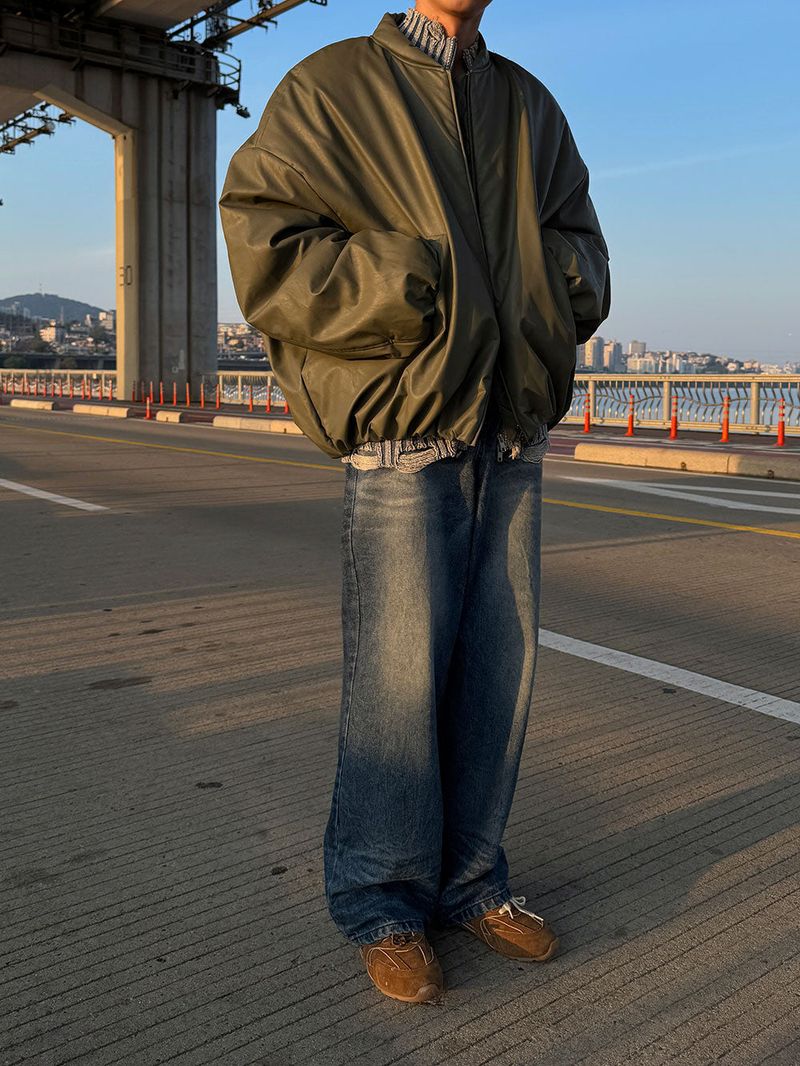 2 Low Leather Bomber MA-1 Jumper (2color)