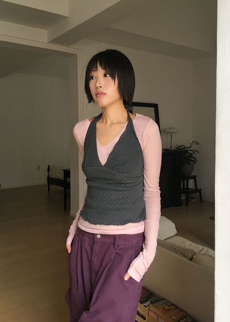 PIG HALTER PUNCHING SLEEVELESS