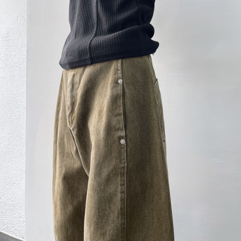 Washed Wide Denim Pants