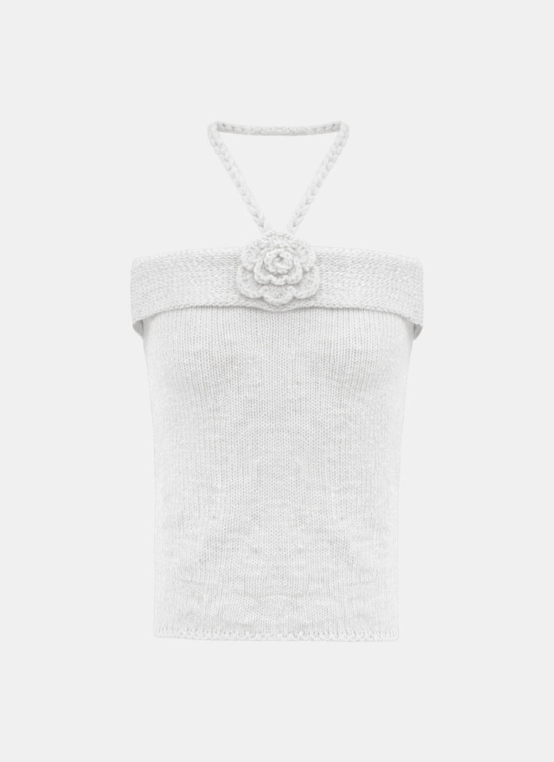 Rove Flower Halter Knit Top