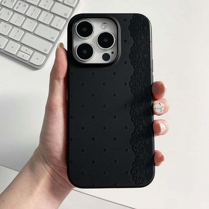 [MADE] black dots lace case