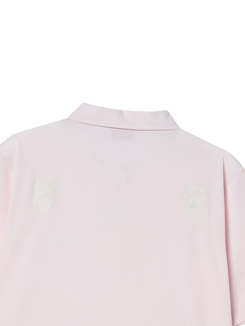 OVERSIZED WING POLO SHIRT PINK