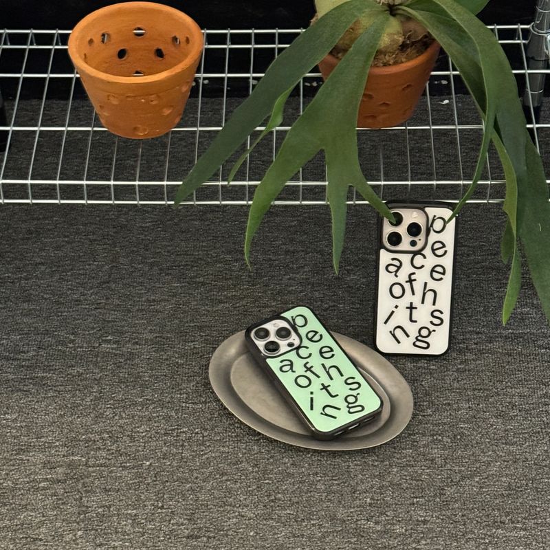 Glass bumper peace of things lettering melon