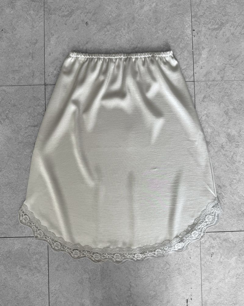 SILKY LACE SLIP MIDI SKIRT