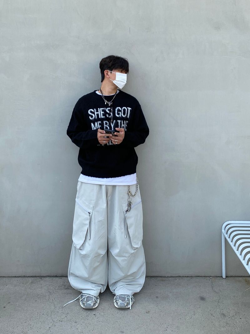 Easy Wool Lettering Knitwear (4color)