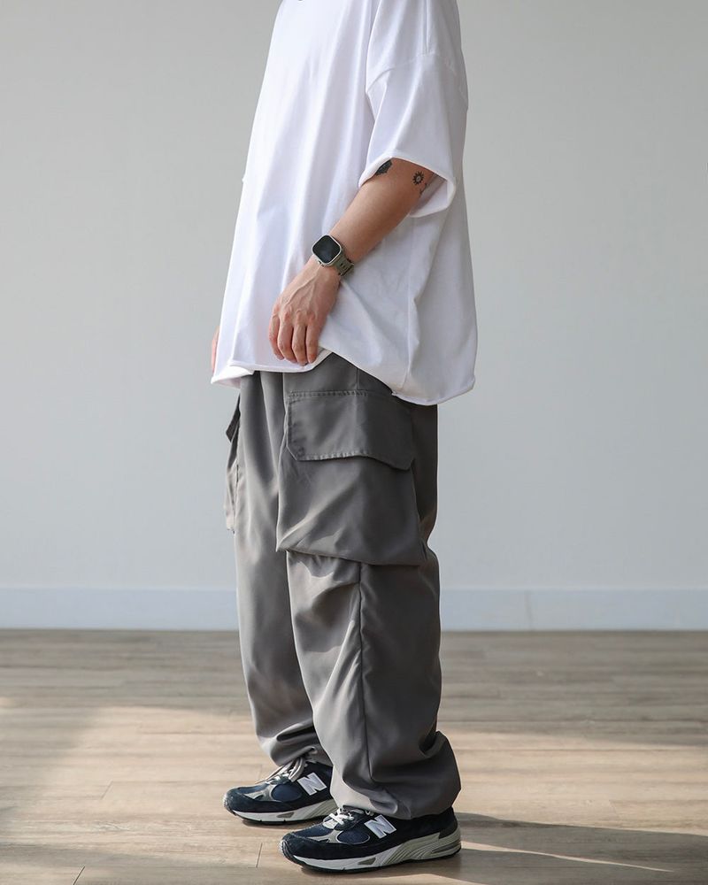 THIN WIDE CARGO PANTS