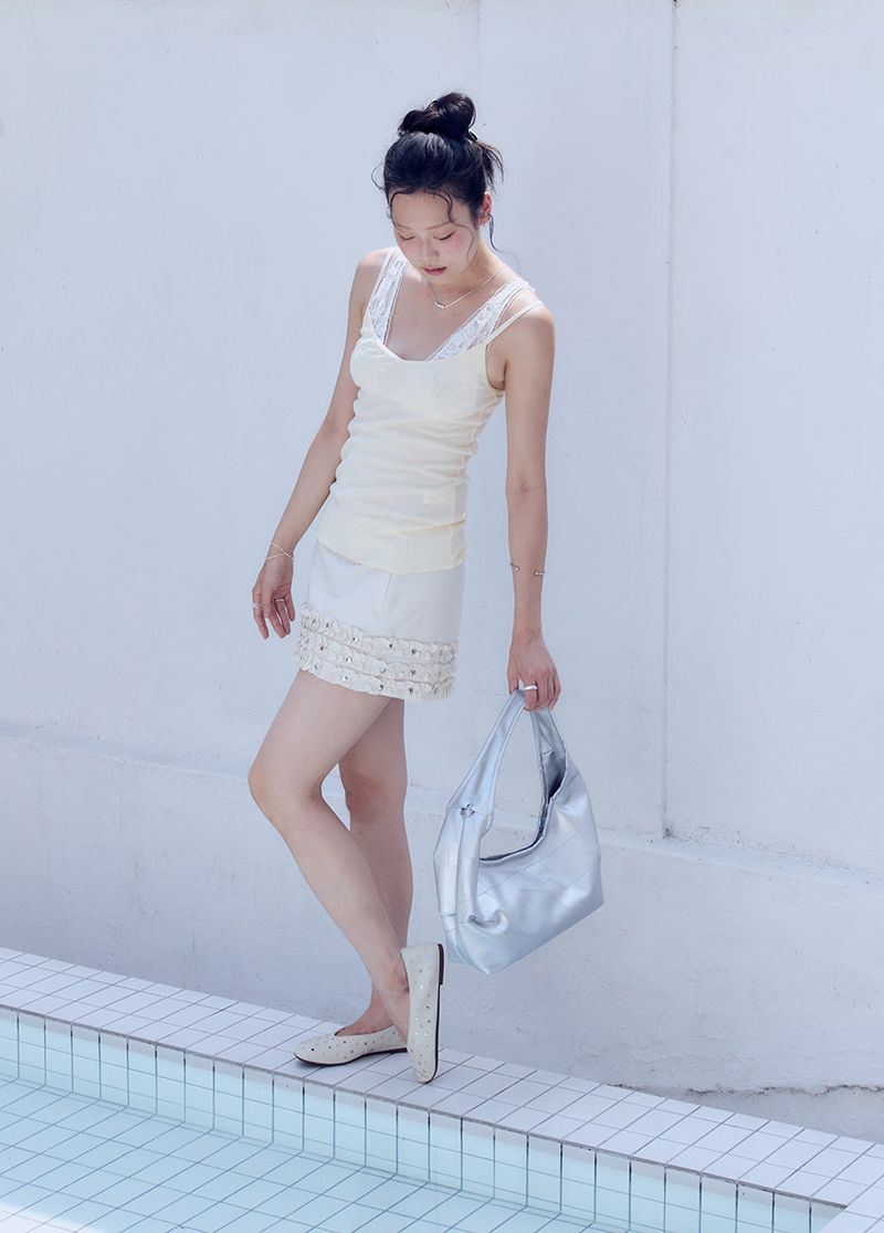 Patch Hobo bag (silver)