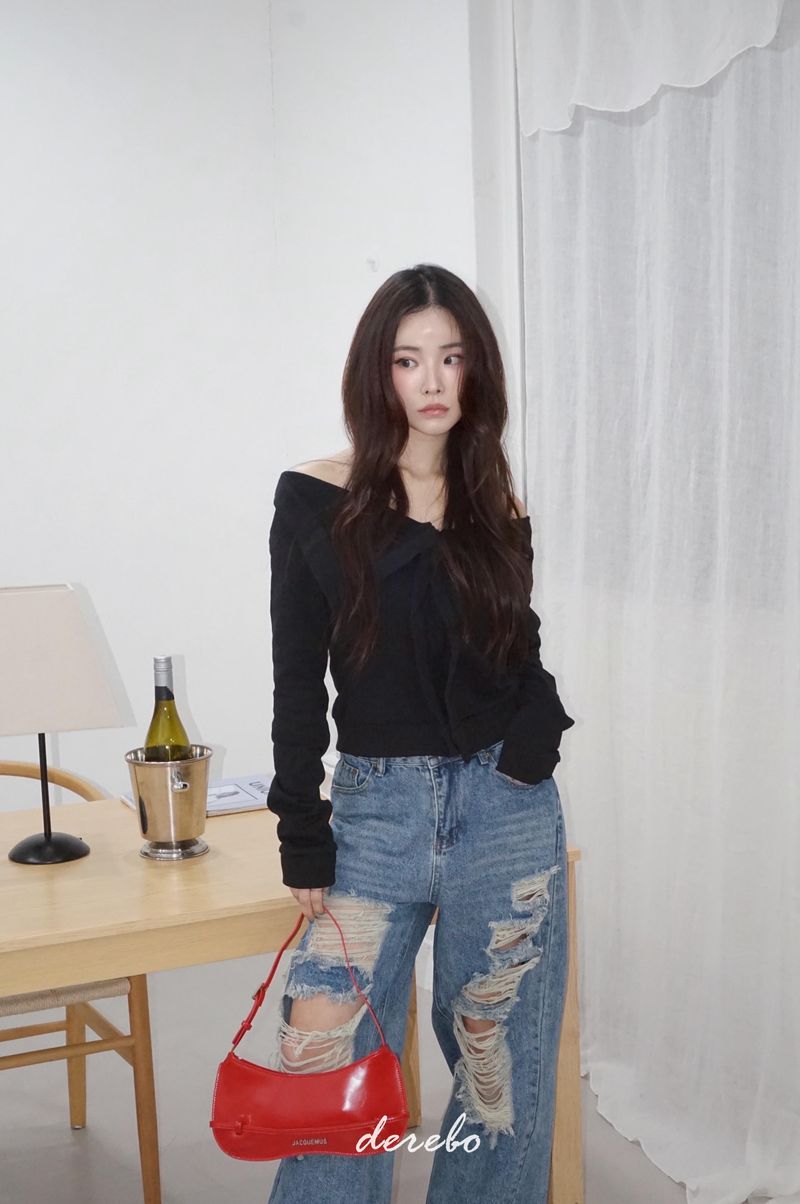 Vintage open wide denim pants