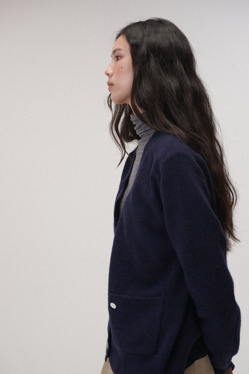Loose cardigan (Navy)