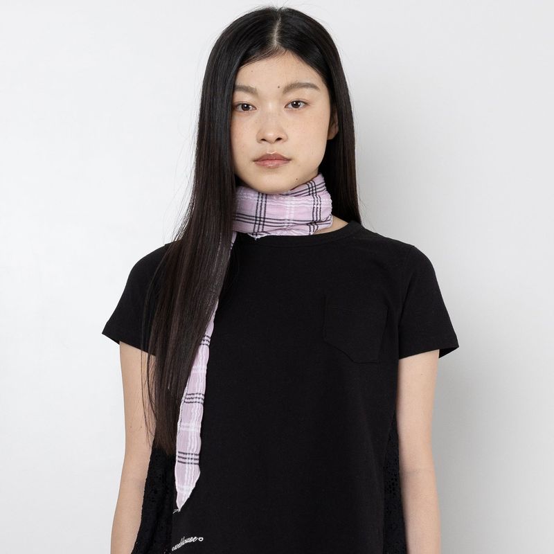 Twister Check Scarf - Pink