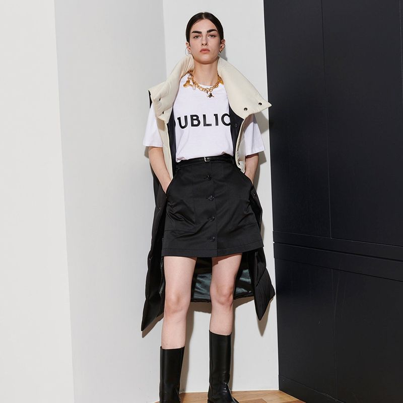  [UNISEX] JUN PADDING VEST, IVORY + BLACK