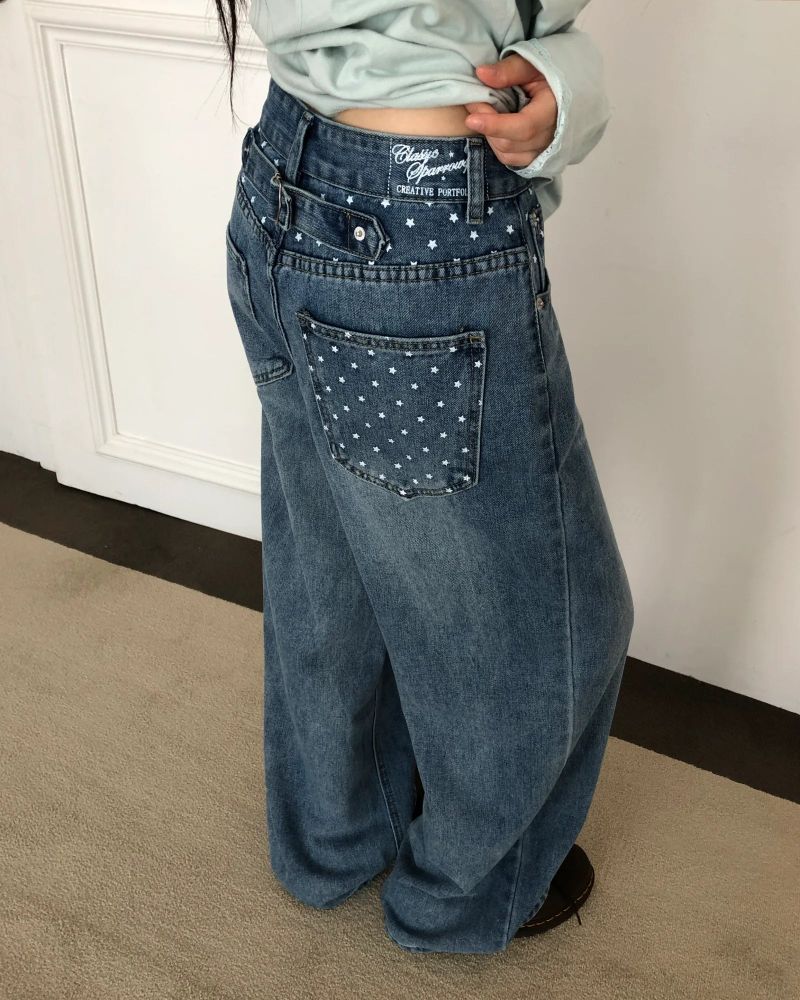 WONDER WONDER（ワンダーワンダー）の「グエンスターバックルワイドレッグデニム（パンツ）」