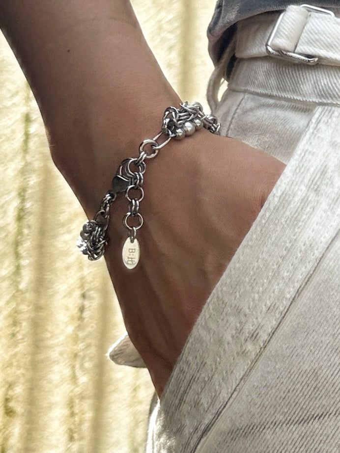 Nuclear Pearl O-ring Connection Bracelet (size: 2type)