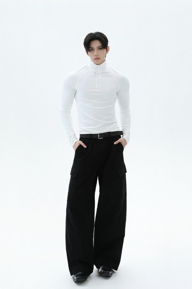 Stretch Dry-Fit Mock Neck Tee