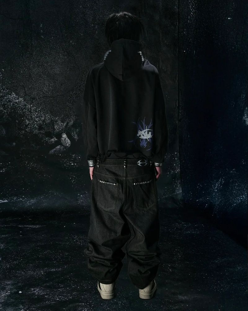 "TECH B0Y" STUDDED HOODIE