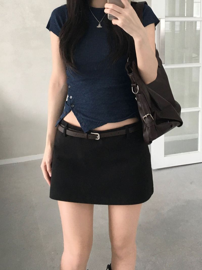 Vine Low-rise Mini Skirt (4 colors)