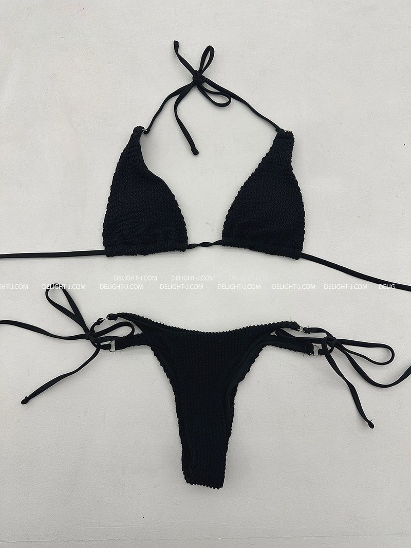 Ring point ribbed bikini