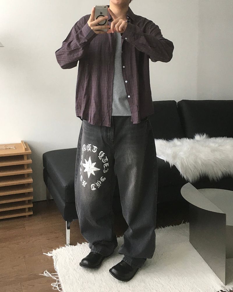 Kane Printing Denim Pants