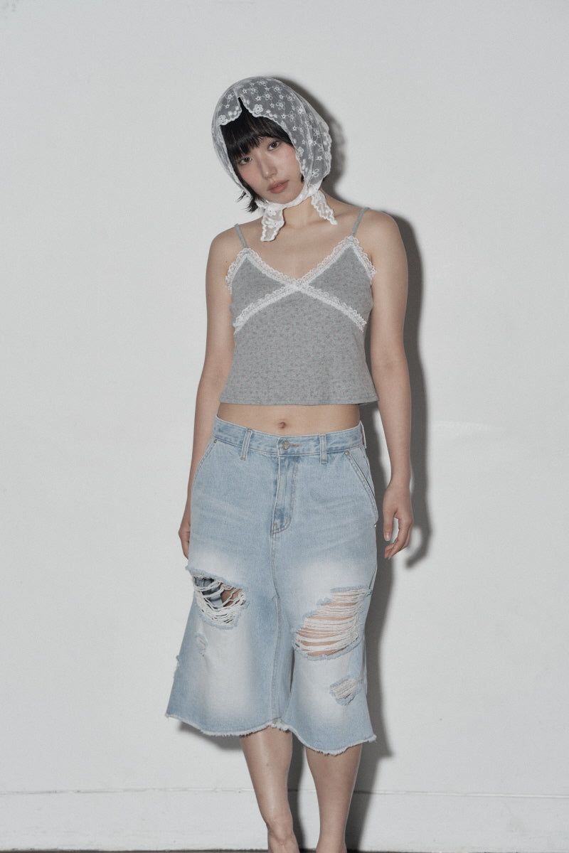 fl lace top (grey)