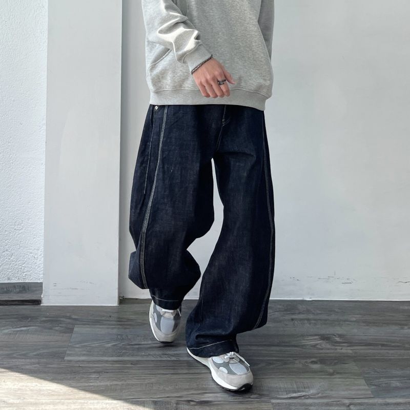 Linear Stitch Wide Denim